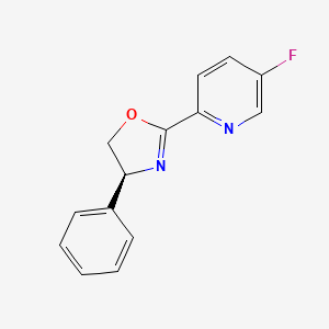 molecular formula C14H11FN2O B8196727 (S)-2-(5-氟吡啶-2-基)-4-苯基-4,5-二氢恶唑 