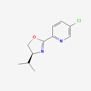 molecular formula C11H13ClN2O B8196761 (S)-2-(5-Chloropyridin-2-yl)-4-isopropyl-4,5-dihydrooxazole 