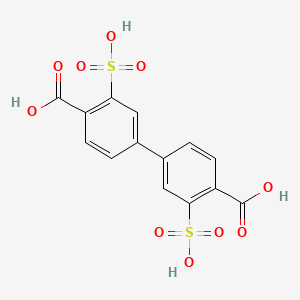 molecular formula C14H10O10S2 B8196816 3,3'-Disulfo-[1,1'-biphenyl]-4,4'-dicarboxylic acid 