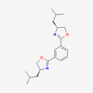 molecular formula C20H28N2O2 B8196865 1,3-Bis((R)-4-isobutyl-4,5-dihydrooxazol-2-yl)benzene 