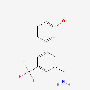 molecular formula C15H14F3NO B8196902 (3'-Methoxy-5-(trifluoromethyl)-[1,1'-biphenyl]-3-yl)methanamine 