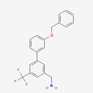 molecular formula C21H18F3NO B8196914 (3'-(Benzyloxy)-5-(trifluoromethyl)-[1,1'-biphenyl]-3-yl)methanamine 