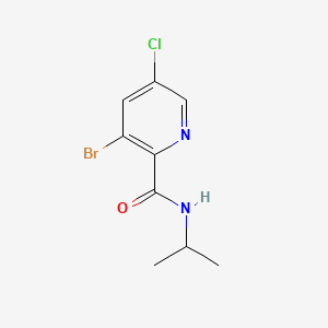 molecular formula C9H10BrClN2O B8196968 3-Bromo-5-chloro-N-isopropylpicolinamide 