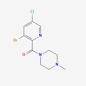 molecular formula C11H13BrClN3O B8196984 (3-Bromo-5-chloropyridin-2-yl)(4-methylpiperazin-1-yl)methanone 