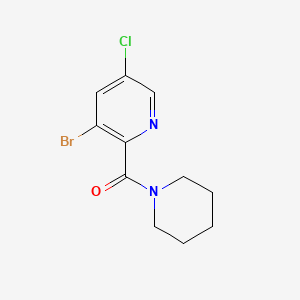 molecular formula C11H12BrClN2O B8196985 (3-Bromo-5-chloropyridin-2-yl)(piperidin-1-yl)methanone 
