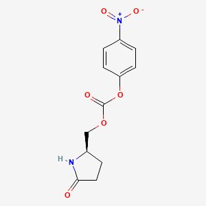 molecular formula C12H12N2O6 B8197000 (R)-4-Nitrophenyl ((5-oxopyrrolidin-2-yl)methyl) carbonate 