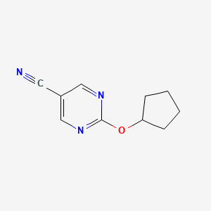 molecular formula C10H11N3O B8197014 2-(Cyclopentyloxy)pyrimidine-5-carbonitrile 