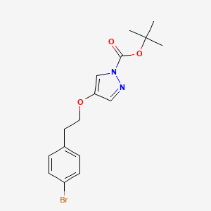 molecular formula C16H19BrN2O3 B8197027 tert-Butyl 4-(4-bromophenethoxy)-1H-pyrazole-1-carboxylate 