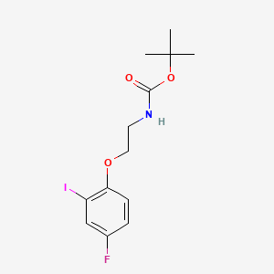 molecular formula C13H17FINO3 B8197035 tert-Butyl (2-(4-fluoro-2-iodophenoxy)ethyl)carbamate 