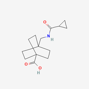 molecular formula C14H21NO3 B8197043 4-(Cyclopropanecarboxamidomethyl)bicyclo[2.2.2]octane-1-carboxylic acid 
