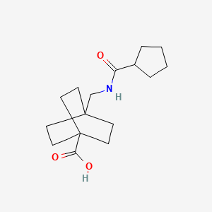 molecular formula C16H25NO3 B8197045 4-(Cyclopentanecarboxamidomethyl)bicyclo[2.2.2]octane-1-carboxylic acid 