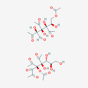 molecular formula C28H40O20 B8197103 [(2R,3R,4S,5S)-3,4-diacetyl-5-formyl-2,3,4,5-tetrahydroxy-6-oxoheptyl] acetate;[(4R,5S,6R,7R)-4,5-diacetyl-5,6,7,8-tetrahydroxy-2,3-dioxooctan-4-yl] acetate 