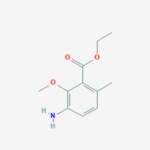 molecular formula C11H15NO3 B8197131 Ethyl 3-amino-2-methoxy-6-methylbenzoate 