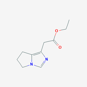 molecular formula C10H14N2O2 B8197143 Ethyl 2-(6,7-dihydro-5H-pyrrolo[1,2-C]imidazol-1-YL)acetate 
