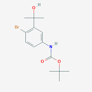 molecular formula C14H20BrNO3 B8197171 Tert-butyl (4-bromo-3-(2-hydroxypropan-2-yl)phenyl)carbamate 