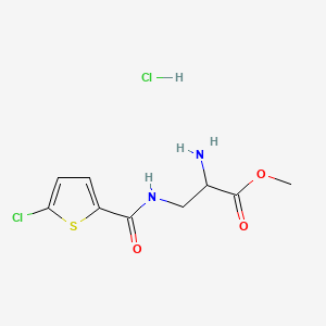 molecular formula C9H12Cl2N2O3S B8197214 Methyl 2-amino-3-(5-chlorothiophene-2-carboxamido)propanoate hydrochloride 
