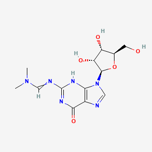 molecular formula C13H18N6O5 B8197221 N'-[9-[(2R,3R,4S,5R)-3,4-dihydroxy-5-(hydroxymethyl)oxolan-2-yl]-6-oxo-3H-purin-2-yl]-N,N-dimethylmethanimidamide 