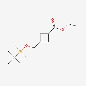 molecular formula C14H28O3Si B8197244 Ethyl 3-(((tert-butyldimethylsilyl)oxy)methyl)cyclobutanecarboxylate 