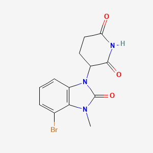 molecular formula C13H12BrN3O3 B8197270 3-(4-Bromo-3-methyl-2-oxo-2,3-dihydro-1h-benzo[d]imidazol-1-yl)piperidine-2,6-dione 