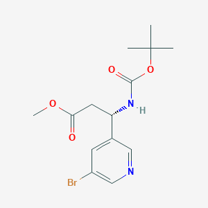 molecular formula C14H19BrN2O4 B8197272 (S)-methyl 3-(5-bromopyridin-3-yl)-3-((tert-butoxycarbonyl)amino)propanoate 