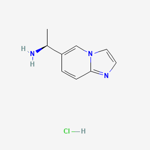 molecular formula C9H12ClN3 B8197292 (1S)-1-(4-HYDROIMIDAZO[1,2-A]PYRIDIN-6-YL)ETHYLAMINE HCl CAS No. 1259603-82-1