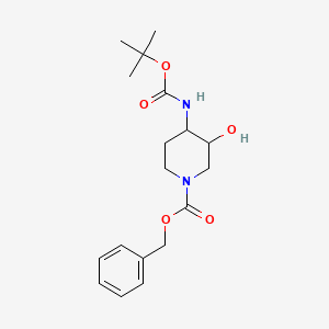 molecular formula C18H26N2O5 B8197309 Benzyl 3-hydroxy-4-[(2-methylpropan-2-yl)oxycarbonylamino]piperidine-1-carboxylate 