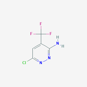 molecular formula C5H3ClF3N3 B8197347 6-Chloro-4-(trifluoromethyl)pyridazin-3-amine 