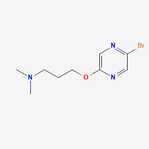 molecular formula C9H14BrN3O B8197353 1-Propanamine, 3-[(5-bromo-2-pyrazinyl)oxy]-N,N-dimethyl- 