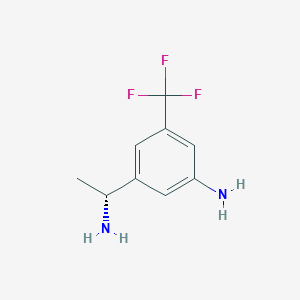 molecular formula C9H11F3N2 B8197385 (R)-3-(1-氨基乙基)-5-(三氟甲基)苯胺 