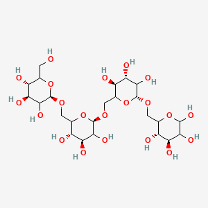 molecular formula C24H42O21 B8197387 (4S,5S)-6-[[(2R,4S,5S)-3,4,5-trihydroxy-6-[[(2R,4S,5S)-3,4,5-trihydroxy-6-[[(2R,4S,5S)-3,4,5-trihydroxy-6-(hydroxymethyl)oxan-2-yl]oxymethyl]oxan-2-yl]oxymethyl]oxan-2-yl]oxymethyl]oxane-2,3,4,5-tetrol 