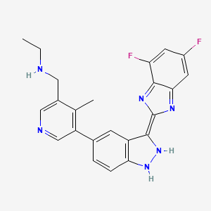 N-[[5-[(3E)-3-(4,6-difluorobenzimidazol-2-ylidene)-1,2-dihydroindazol-5-yl]-4-methylpyridin-3-yl]methyl]ethanamine