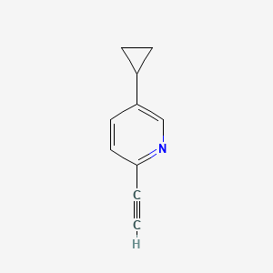 molecular formula C10H9N B8197476 5-Cyclopropyl-2-ethynylpyridine 