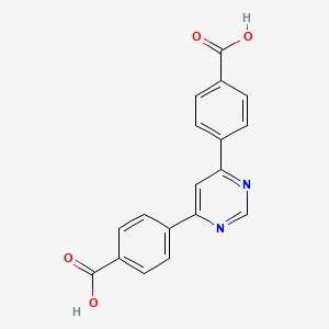 molecular formula C18H12N2O4 B8197484 4,6-DI(4-Carboxyphenyl)pyrimidine 