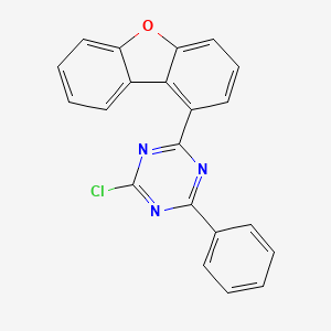 molecular formula C21H12ClN3O B8197491 2-Chloro-4-(dibenzo[b,d]furan-1-yl)-6-phenyl-1,3,5-triazine 