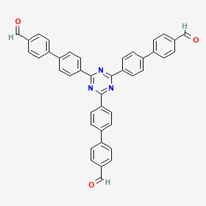 molecular formula C42H27N3O3 B8197498 4',4''',4'''''-(1,3,5-Triazine-2,4,6-triyl)tris(([1,1'-biphenyl]-4-carbaldehyde)) 