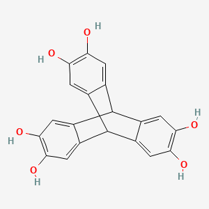 molecular formula C20H14O6 B8197517 9,10-Dihydro-9,10-[1,2]benzenoanthracene-2,3,6,7,14,15-hexaol 