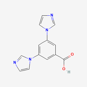 molecular formula C13H10N4O2 B8197529 3,5-Di(1H-imidazol-1-yl)benzoic acid 