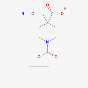 molecular formula C13H20N2O4 B8197577 1-(tert-Butoxycarbonyl)-4-(cyanomethyl)piperidine-4-carboxylic acid 