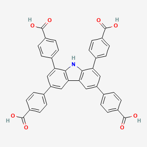 molecular formula C40H25NO8 B8197587 4,4',4'',4'''-(9H-Carbazole-1,3,6,8-tetrayl)tetrabenzoic acid 