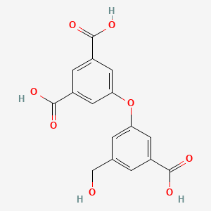 molecular formula C16H12O8 B8197604 5-(3-Carboxy-5-(hydroxymethyl)phenoxy)isophthalic acid 