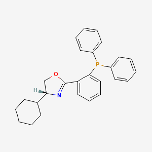molecular formula C27H28NOP B8197608 (R)-4-Cyclohexyl-2-(2-(diphenylphosphanyl)phenyl)-4,5-dihydrooxazole 