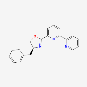 molecular formula C20H17N3O B8197615 (S)-2-([2,2'-Bipyridin]-6-yl)-4-benzyl-4,5-dihydrooxazole 