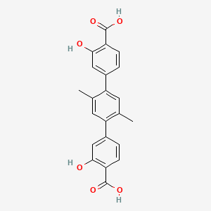 molecular formula C22H18O6 B8197621 3,3''-Dihydroxy-2',5'-dimethyl-[1,1':4',1''-terphenyl]-4,4''-dicarboxylic acid 