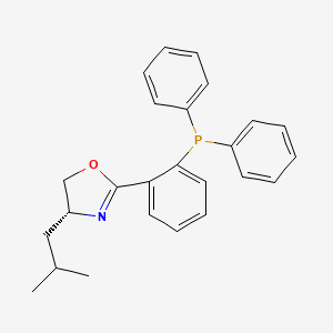 molecular formula C25H26NOP B8197631 (R)-2-(2-(Diphenylphosphanyl)phenyl)-4-isobutyl-4,5-dihydrooxazole 