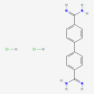 molecular formula C14H16Cl2N4 B8197637 [1,1'-Biphenyl]-4,4'-bis(carboximidamide) dihydrochloride 