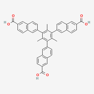 molecular formula C42H30O6 B8197658 6,6',6''-(2,4,6-Trimethylbenzene-1,3,5-triyl)tris(2-naphthoic acid) 
