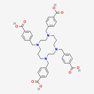 molecular formula C42H48N4O8 B8197696 4,4',4'',4'''-((1,4,8,11-Tetraazacyclotetradecane-1,4,8,11-tetrayl)tetrakis(methylene))tetrabenzoic acid 