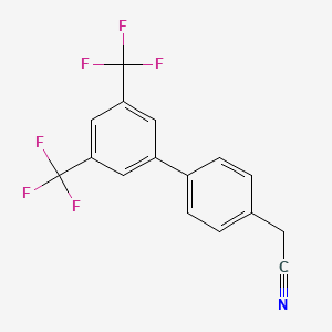 molecular formula C16H9F6N B8197719 2-(3',5'-双(三氟甲基)-[1,1'-联苯]-4-基)乙腈 