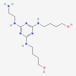 molecular formula C13H27N7O2 B8197739 4,4'-((6-((2-Aminoethyl)amino)-1,3,5-triazine-2,4-diyl)bis(azanediyl))bis(butan-1-ol) 