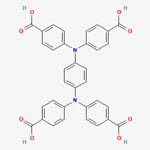 molecular formula C34H24N2O8 B8197764 4,4',4'',4'''-(1,4-苯撑双(氮丙三烯基))四苯甲酸 